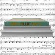 Blu Books - Gold Lettered Song Title on Robins Egg Blue Decor e-lawrence-GL-SONG-COLOR-RE-XL