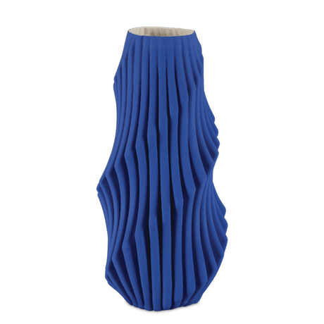 Blue Pleat Vase Vases 1200-0892 633306057074