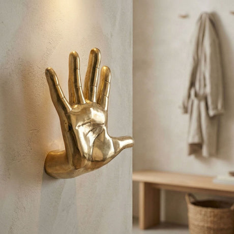 Brass Hand on the Wall Sculptural Objects AB-231BR 00842449116184