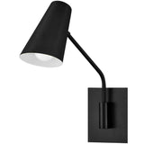 Bray Swing Arm Single Light Sconce Wall Sconces 48310BK 640665928266