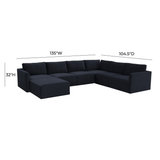 Briarwood Velvet Modular Chaise Sectional Sectional