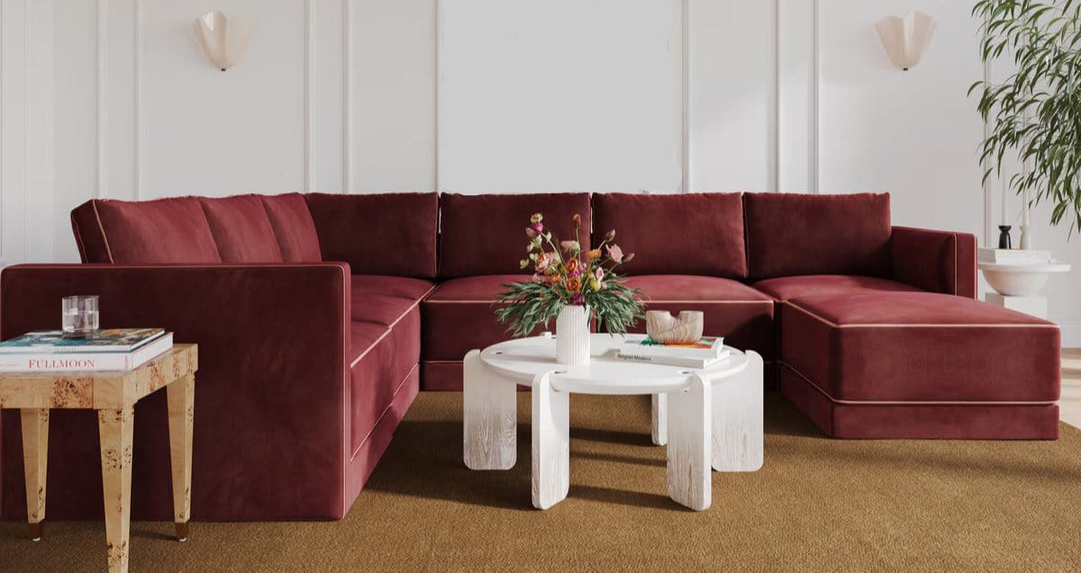 Briarwood Velvet Modular Chaise Sectional Sectional