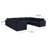 Briarwood Velvet Modular Large U Sectional Sectional