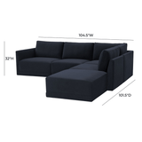 Briarwood Velvet Modular RAF Sectional Sectional