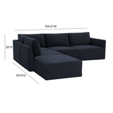 Briarwood Velvet Modular Sectional Sectional