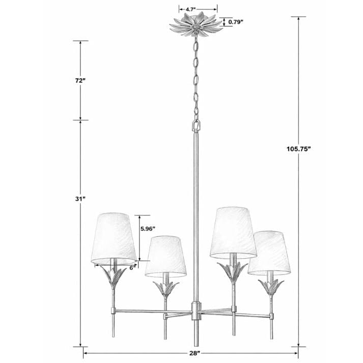 Broche 4 Light Chandelier Chandeliers