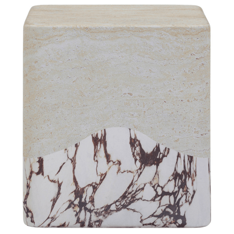 Brut Travertine & Breccia Concrete Outdoor Side Table Side Tables TOV-OC54357