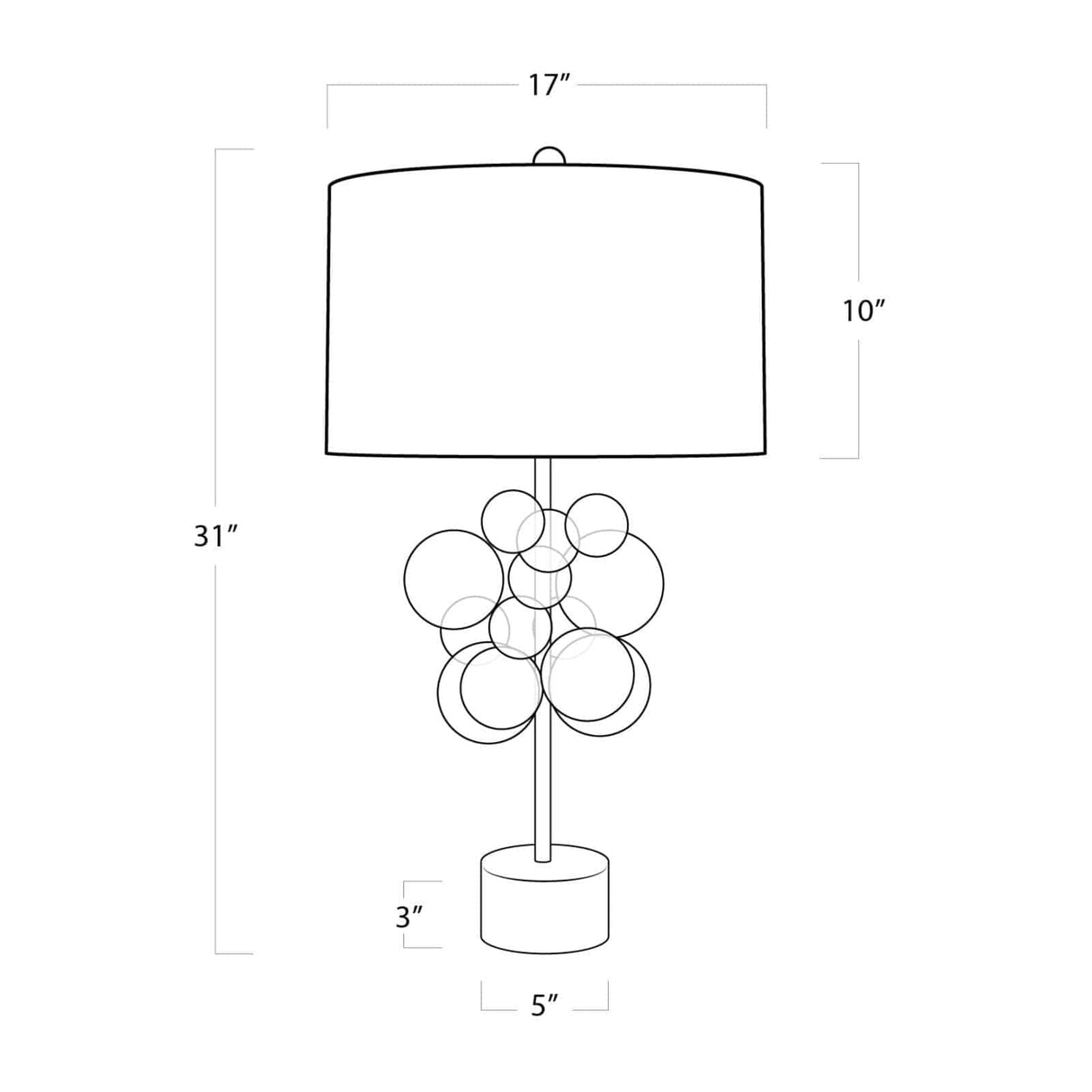 Bubbles Table Lamp - Clear Lamp 13-1400CLR 844717094217