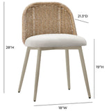 Candelabra Home Alexa Cream Outdoor Dining Chair Curved Upholstered Dining Chair TOV-O68959