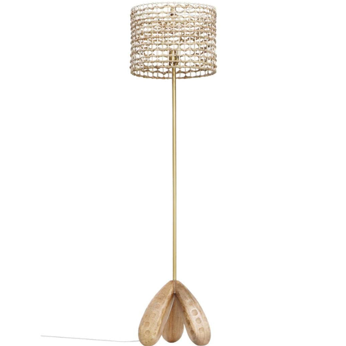 Candelabra Home Alondra Wooden Floor Lamp Floor Lamp with woven shade TOV-G18482