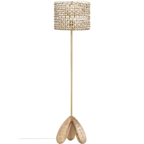 Candelabra Home Alondra Wooden Floor Lamp Floor Lamp with woven shade TOV-G18482