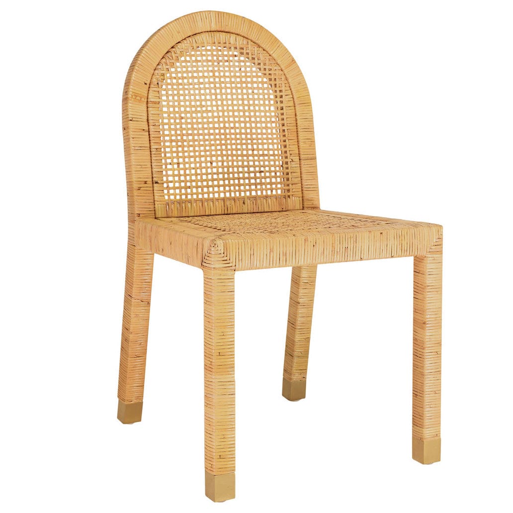 Candelabra Home Amara Natural Rattan Arched Back Dining Chair Curved Wooden Dining Chair TOV-D21026