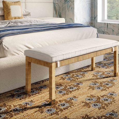 Candelabra Home Amara Rattan Bench Rattan Bench