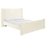 Candelabra Home Athara Cream Velvet Bed Beds & Bed Frames TOV-B68943
