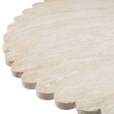 Candelabra Home Blossom Washed Travertine Finish Indoor / Outdoor 54" Round Dining Table Outdoor Dining Tables TOV-D54349