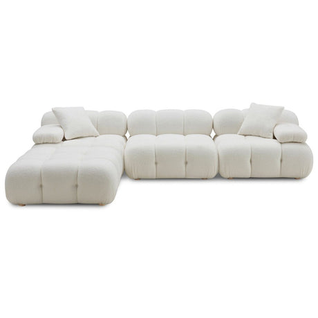 Candelabra Home Calliope Cream Vegan Shearling Modular Sectional Collection Upholstered Sectional