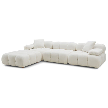 Candelabra Home Calliope Cream Vegan Shearling Modular Sectional Collection Upholstered Sectional TOV-L68922-SEC