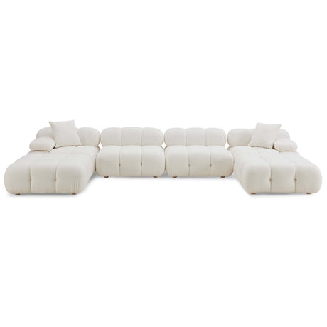 Candelabra Home Calliope Cream Vegan Shearling Modular Sectional Collection Upholstered Sectional TOV-L68925-SEC