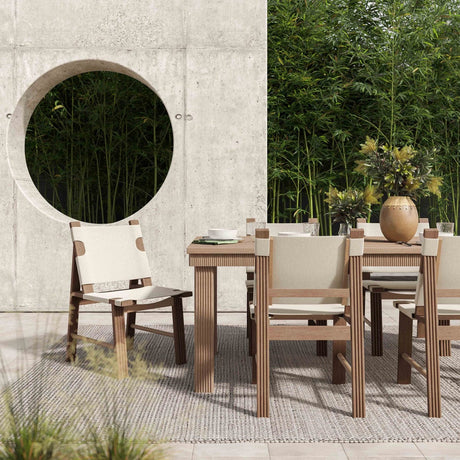 Candelabra Home Cassie Natural Outdoor Rectangular Dining Table Outdoor Dining Tables