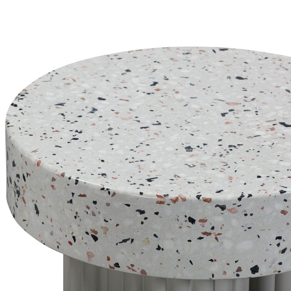 Candelabra Home Clover Faux Terrazzo Indoor / Outdoor Round Side Table Side Tables TOV-O54278