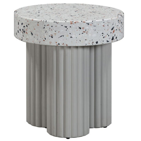 Candelabra Home Clover Faux Terrazzo Indoor / Outdoor Round Side Table Side Tables TOV-O54278