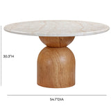 Candelabra Home Cynthia Travertine Concrete Indoor / Outdoor 54" Round Dining Table Outdoor Dining Table TOV-D54319