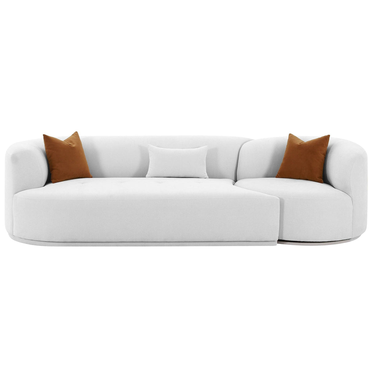 Candelabra Home Fickle Cream Boucle 2-Piece Modular Sofa Furniture