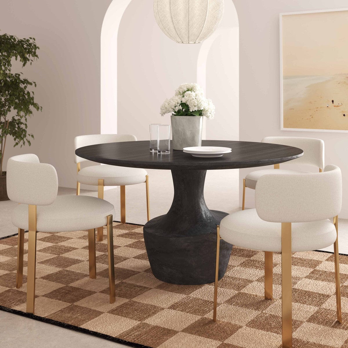 Candelabra Home Gevra Dining Table Round Dining Table TOV-D54245
