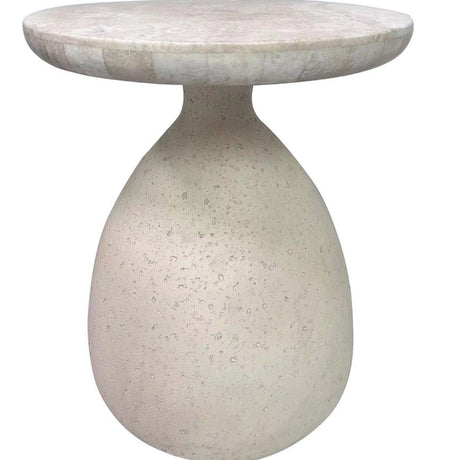 Candelabra Home Gina Cream Travertine Side Table Accent & Side Tables TOV-OC68641