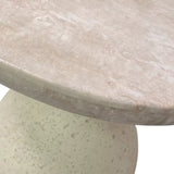 Candelabra Home Gina Cream Travertine Side Table Accent & Side Tables TOV-OC68641