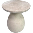 Candelabra Home Gina Cream Travertine Side Table Accent & Side Tables TOV-OC68641