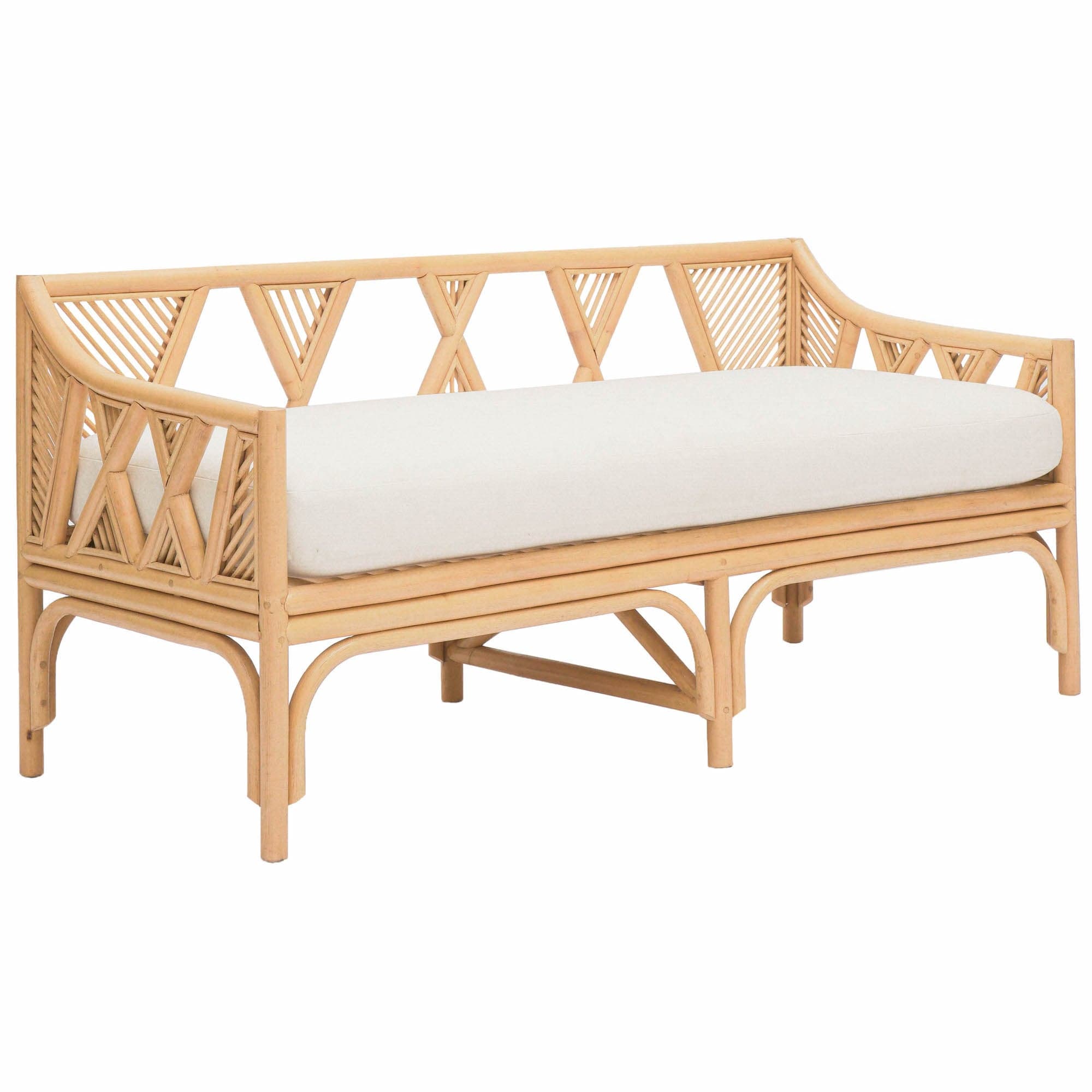 Rattan discount wood bench