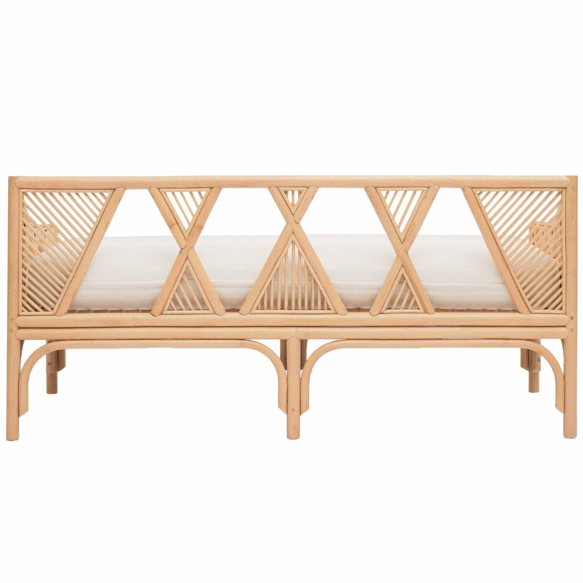 Natural rattan deals bench