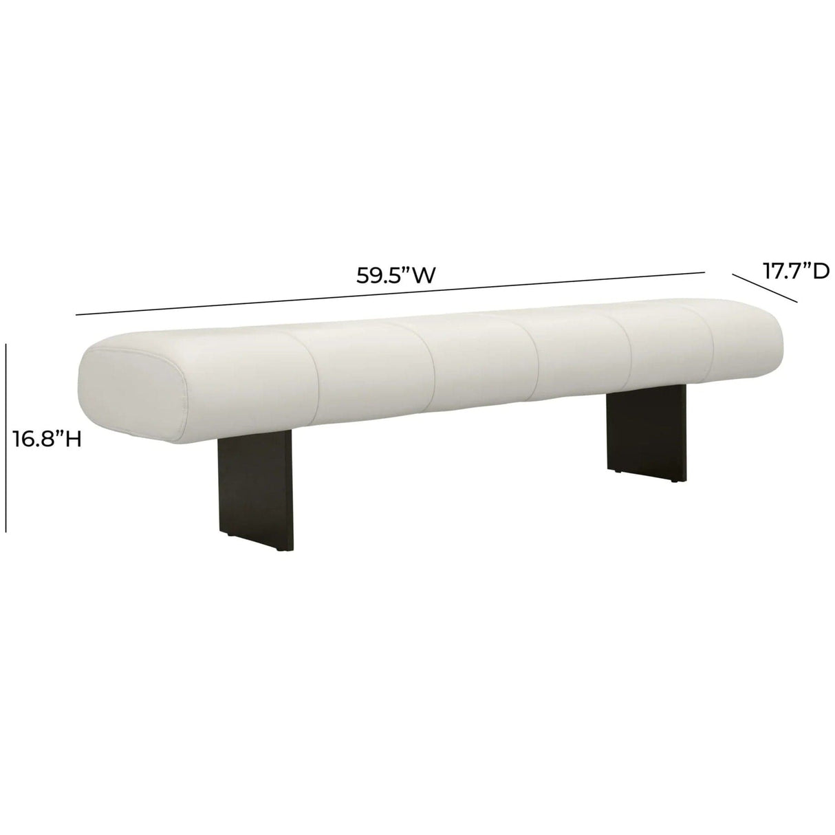 Candelabra Home Karol Cream Vegan Leather Bench Benches TOV-OC68949