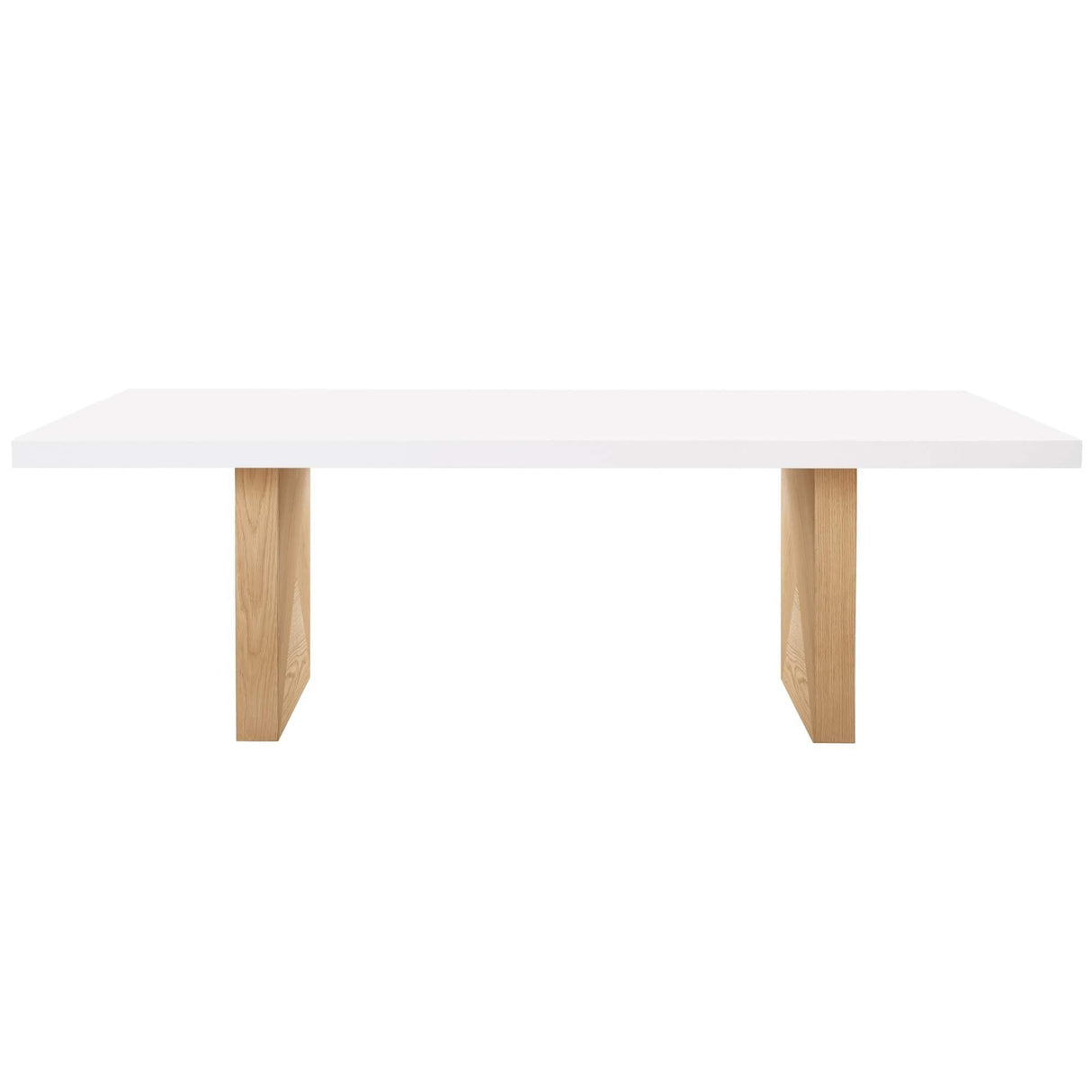 Candelabra Home Madeline White Gloss and Natural Ash Dining Table Dining Tables TOV-D68766