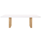 Candelabra Home Madeline White Gloss and Natural Ash Dining Table Dining Tables TOV-D68766