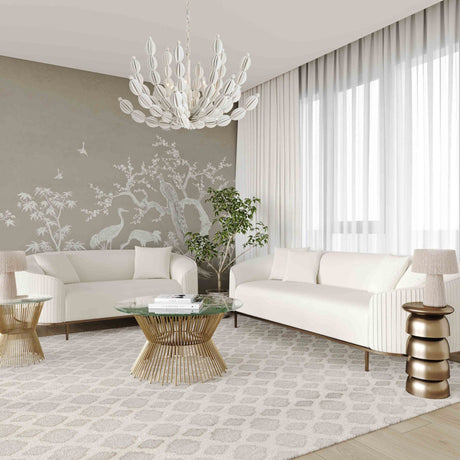 Candelabra Home Michelle Velvet Pleated Sofa by Inspire Me Home Decor Sofas