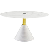Candelabra Home Piper White Round Dining Table TOV-D68520