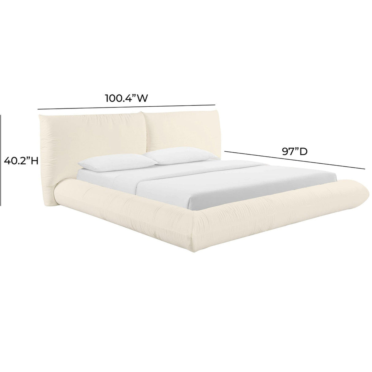 Candelabra Home Romp Cream 100% Upcycled Linen Bed Beds & Bed Frames