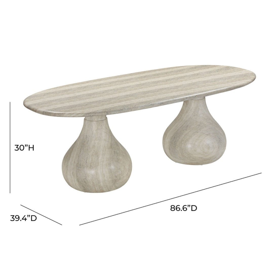 Candelabra Home Smooch Faux Travertine Dining Table Dining Tables TOV-O54286