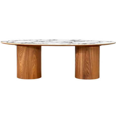 Candelabra Home Tamara Marble Ceramic Oval Coffee Table Coffee Tables TOV-OC68679