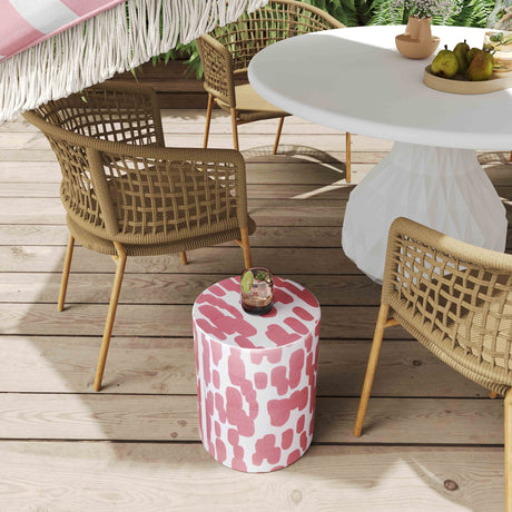 Dylan Ceramic Pink Strokes Print Indoor/Outdoor Stool