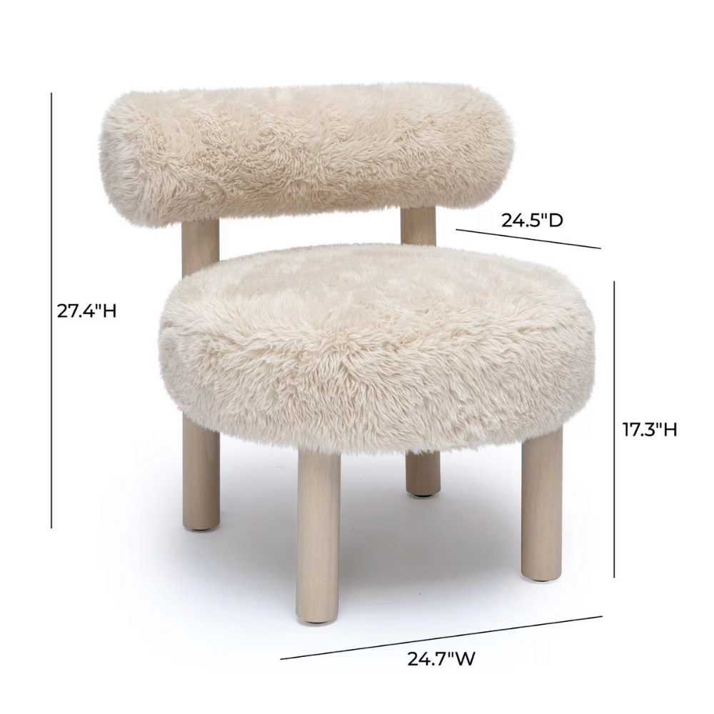 Carmel Vegan Shearling Accent Chair Accent Chair