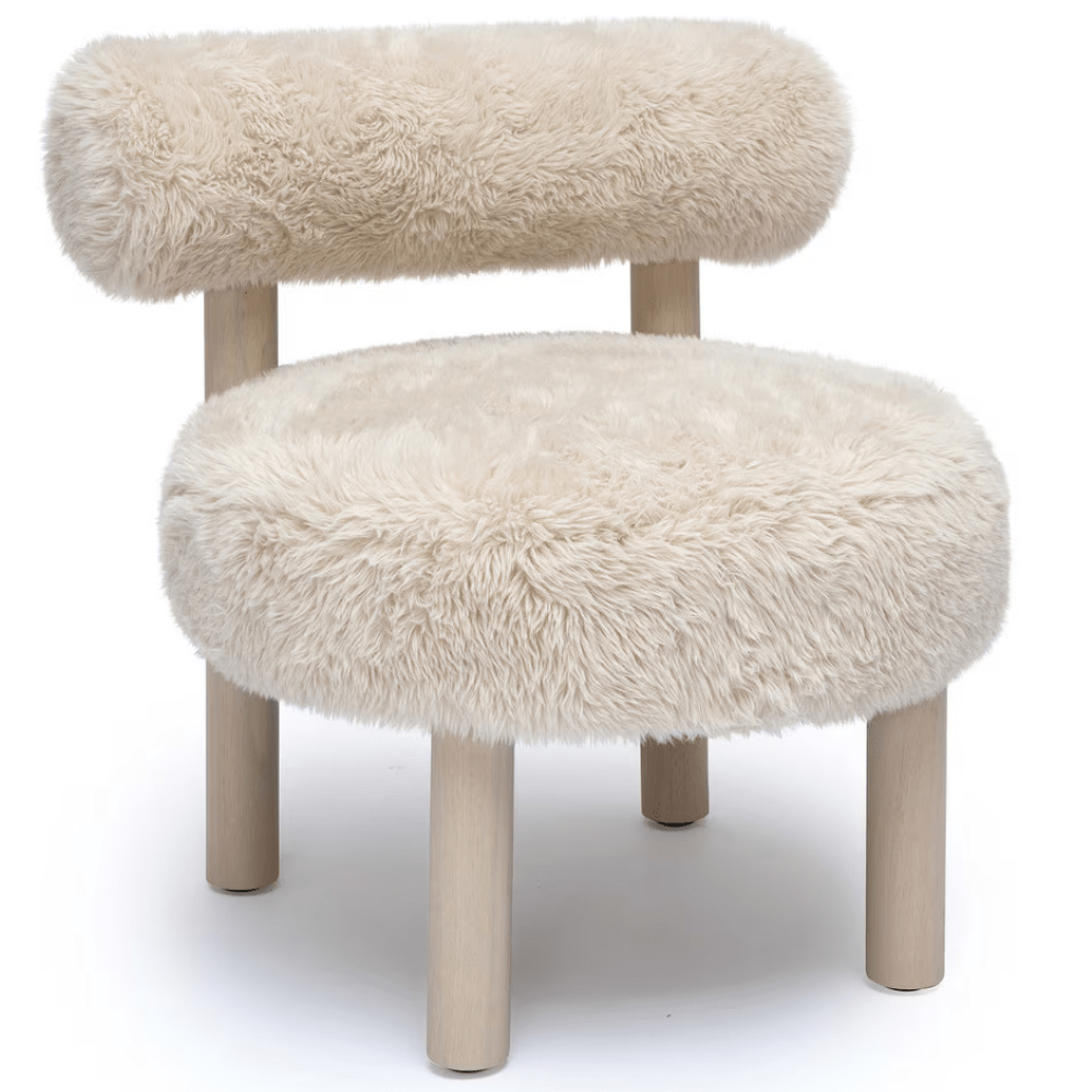 Carmel Vegan Shearling Accent Chair Accent Chair