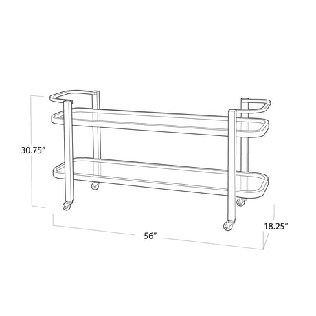 Carter Bar Cart - Polished Stainless Steel Wall Art 31-1020SS 844717027291