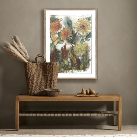 Chrysanthemums and Celosia by Katie Chance Wall Art