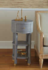 Claudette 1-Drawer Round Side Table Side Table