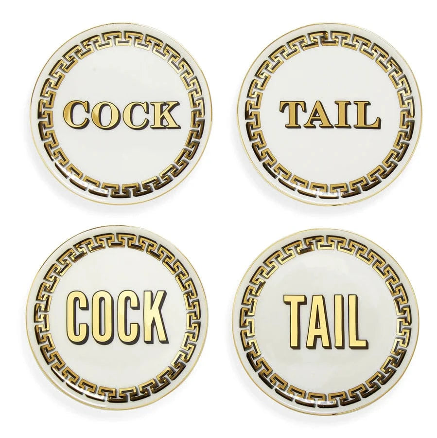 Cock/Tail Porcelain Coasters Decor 25948-store