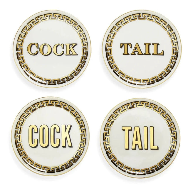 Cock/Tail Porcelain Coasters Decor 25948-store