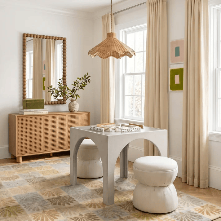 Collin Ruched Ottoman Ottomans + Stools